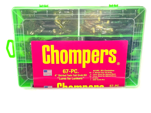 NEW!!! Chompers Skirted Twin Tail Grub Kit (67 piece) – Chompers